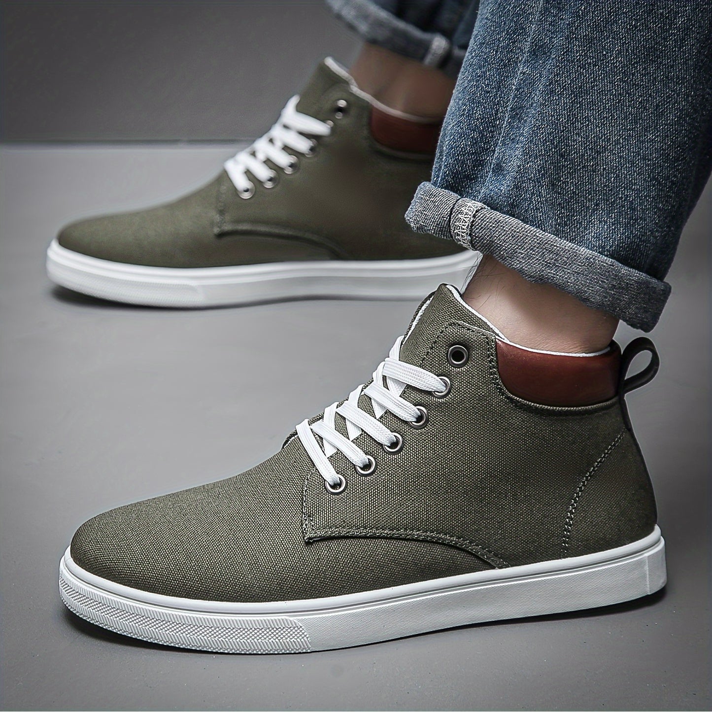 Canvas High Top Skate Shoes - Men's Lace-up Sneakers for Halloween
